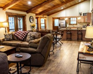 Luxury Cabin Rental - Large Living Area